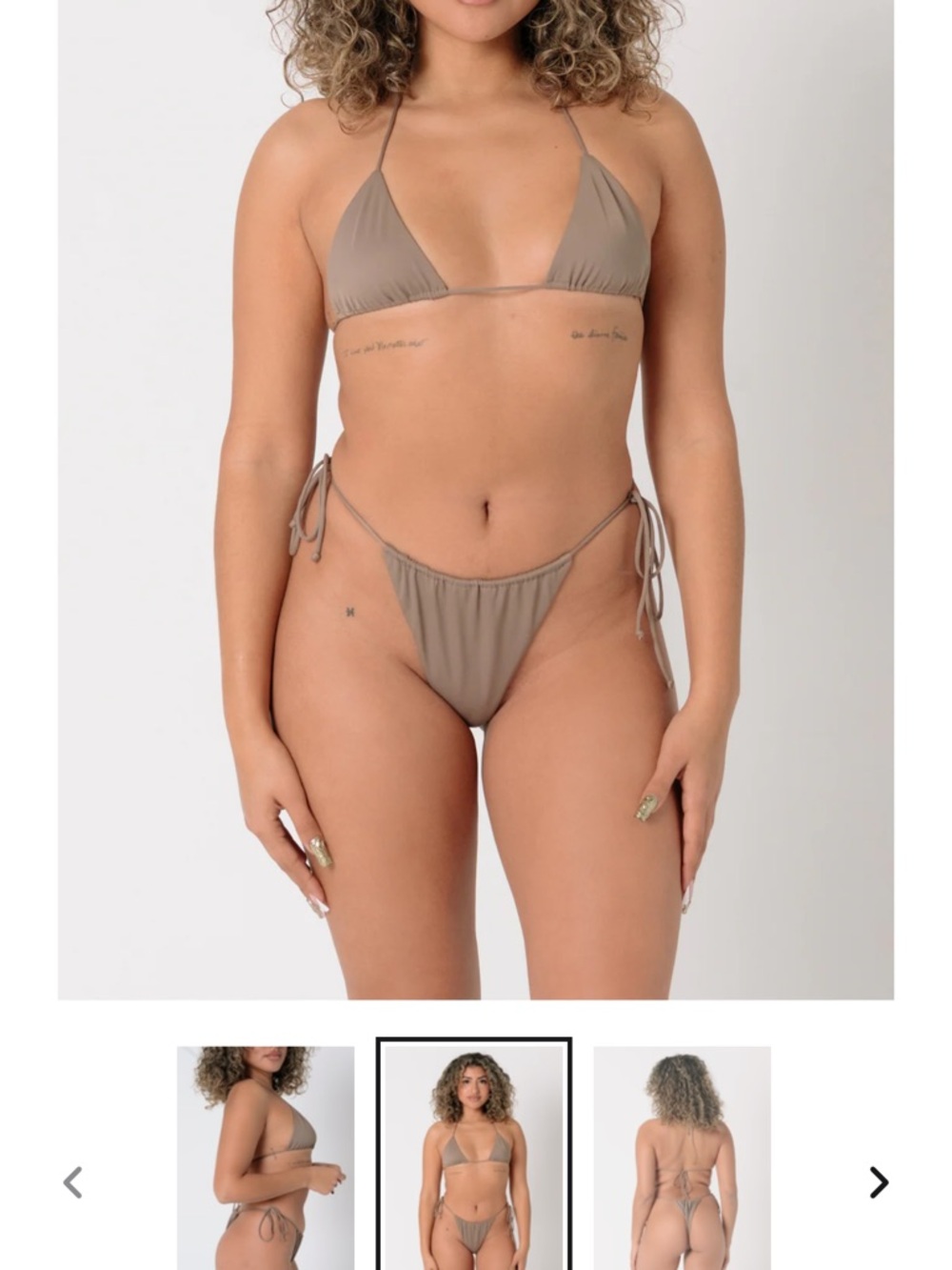 Bare Swimwear String Bikini Top & Bottom Set - BLACK